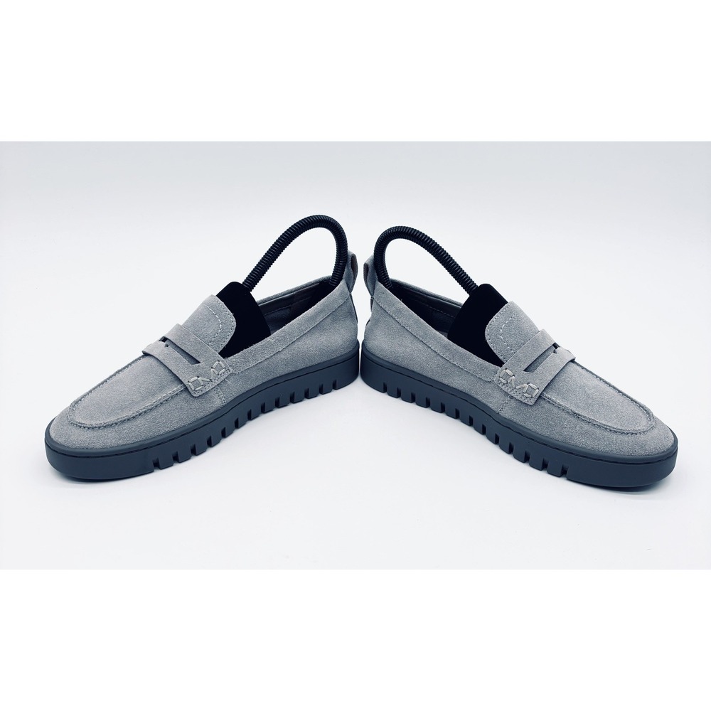 Vionic Uptown Suede Grey Loafers Women Size 6 Arch Support Penny Strap Slip On - Picture 5 of 8